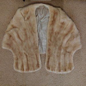 Vintage Mink Fur Capelette Stole Wrap